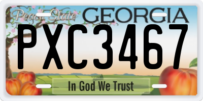 GA license plate PXC3467