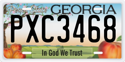 GA license plate PXC3468