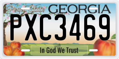 GA license plate PXC3469