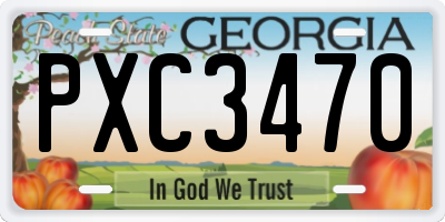 GA license plate PXC3470