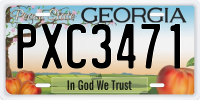 GA license plate PXC3471