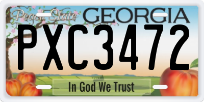 GA license plate PXC3472