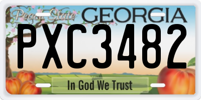 GA license plate PXC3482