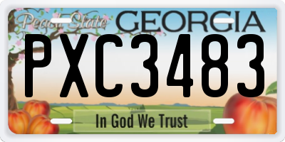 GA license plate PXC3483