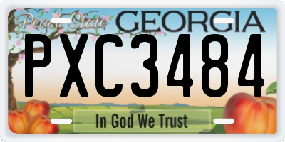 GA license plate PXC3484