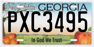 GA license plate PXC3495