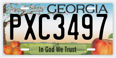 GA license plate PXC3497