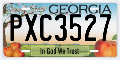 GA license plate PXC3527