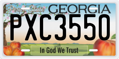 GA license plate PXC3550