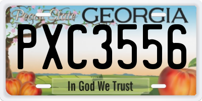 GA license plate PXC3556