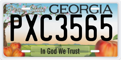 GA license plate PXC3565