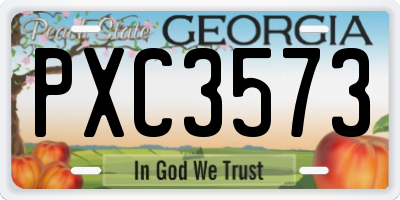 GA license plate PXC3573