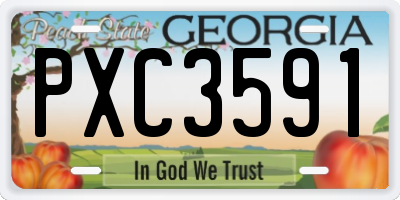 GA license plate PXC3591