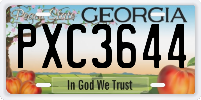 GA license plate PXC3644