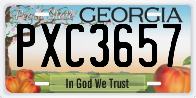 GA license plate PXC3657