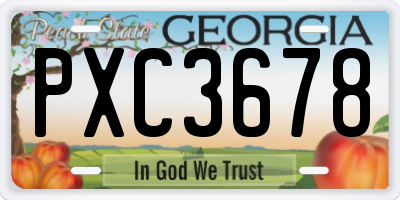GA license plate PXC3678
