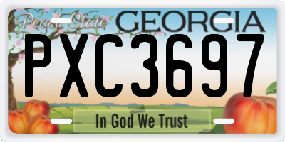 GA license plate PXC3697
