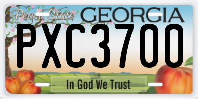 GA license plate PXC3700