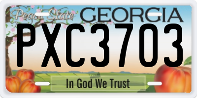 GA license plate PXC3703