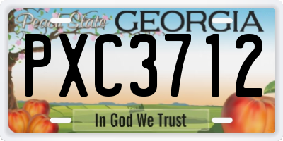 GA license plate PXC3712