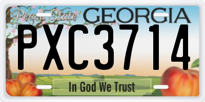 GA license plate PXC3714