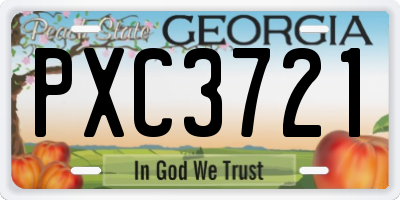 GA license plate PXC3721