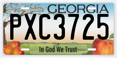 GA license plate PXC3725