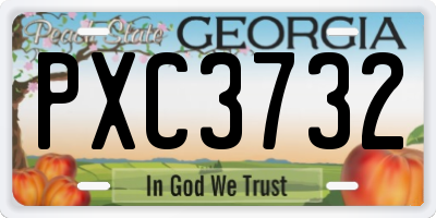 GA license plate PXC3732