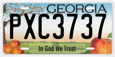 GA license plate PXC3737