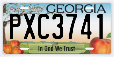 GA license plate PXC3741