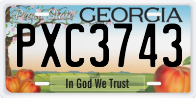 GA license plate PXC3743