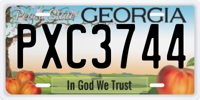 GA license plate PXC3744