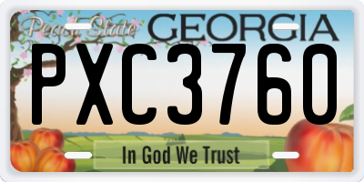 GA license plate PXC3760