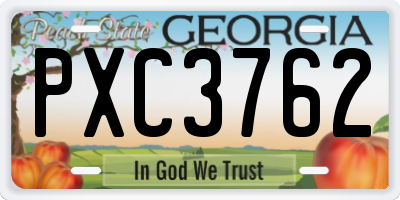GA license plate PXC3762