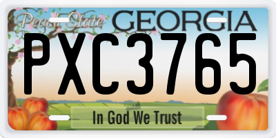 GA license plate PXC3765