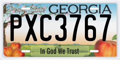 GA license plate PXC3767