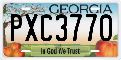 GA license plate PXC3770