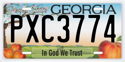 GA license plate PXC3774