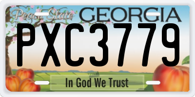 GA license plate PXC3779