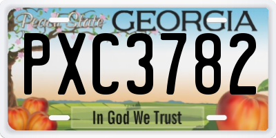 GA license plate PXC3782