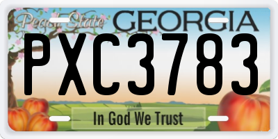 GA license plate PXC3783