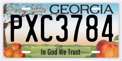 GA license plate PXC3784