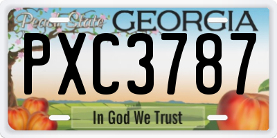 GA license plate PXC3787