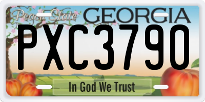 GA license plate PXC3790