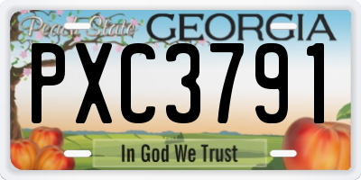 GA license plate PXC3791