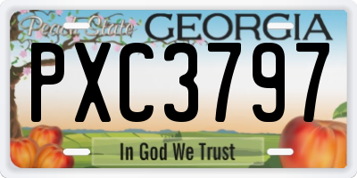 GA license plate PXC3797