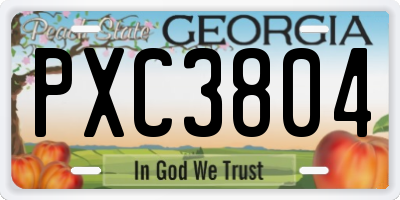 GA license plate PXC3804