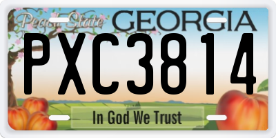 GA license plate PXC3814