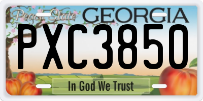 GA license plate PXC3850
