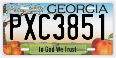 GA license plate PXC3851